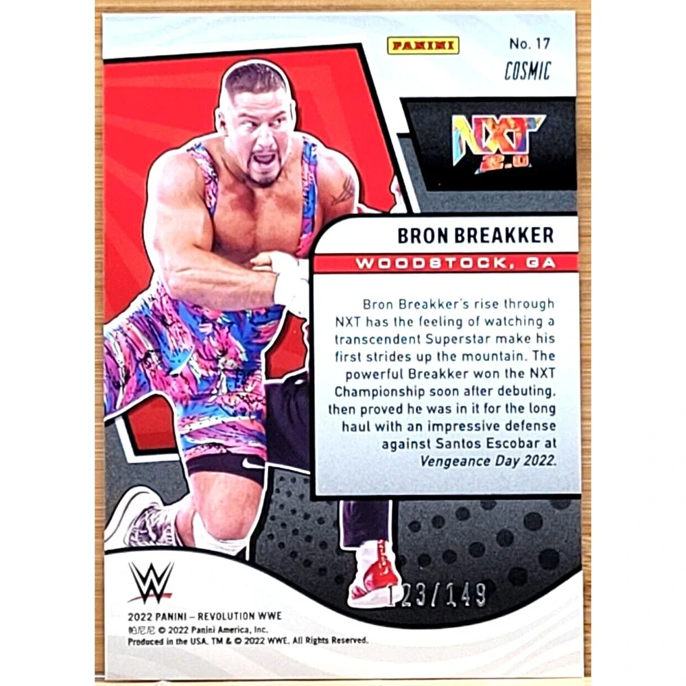 2022 PANINI REVOLUTION WWE BRON BREAKKER ROOKIE RC CARD‎ COSMIC #D/149